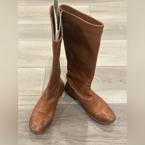 Frye Boots Women's 8.5 B Brown Pull On Leather Western Boots 77875